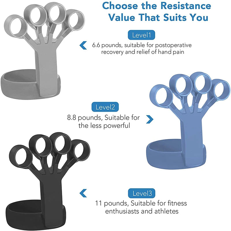 Silicone Finger Trainer Wrist Strength Exercise Hand Grip Finger Expander Workout Hand Gripper Rehabilitation Workout Fitness